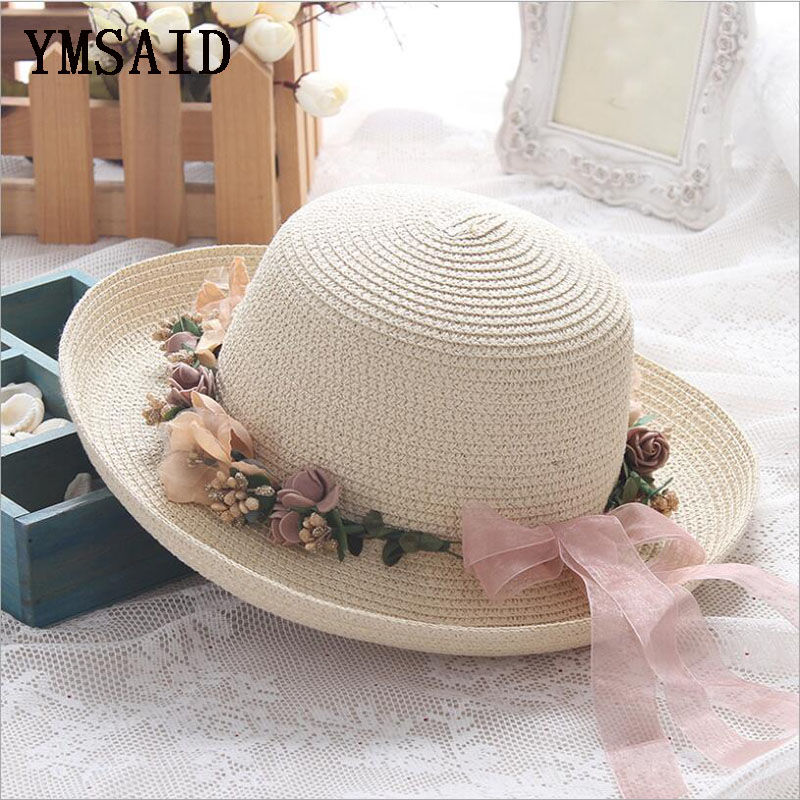 Ymsaid Summer Handmade Flower Straw Hat Women's Garland Sunbonnet Bucket Hat roll-up Hem Elegant Beach Cap Sun For Women, Beige
Ymsaid Summer Handmade Flower Straw Hat Women's Garland Sunbonnet Bucket Hat roll-up Hem Elegant Beach Cap Sun For Women, Beige
