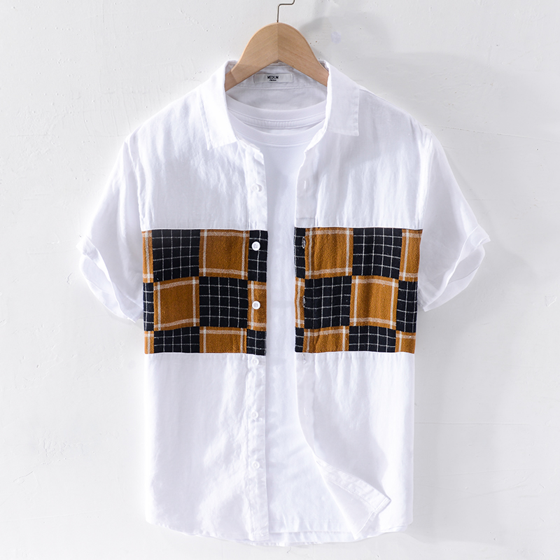 Summer Men Shirt Short Sleeve White Color Matching Shirts for Men Fashion Retro Shirt Mens M-3XL
Summer Men Shirt Short Sleeve White Color Matching Shirts for Men Fashion Retro Shirt Mens M-3XL