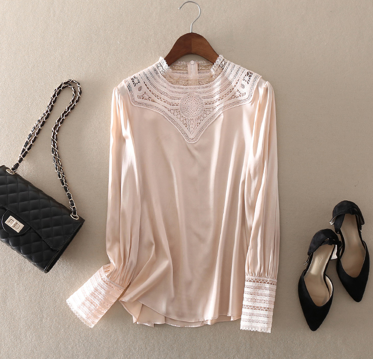 Autumn 2020 Elegant Women' Long Sleeves Hollow Out Lace Shirts Female Shirt Blouse Tops A3574, Beige
Autumn 2020 Elegant Women' Long Sleeves Hollow Out Lace Shirts Female Shirt Blouse Tops A3574, Beige