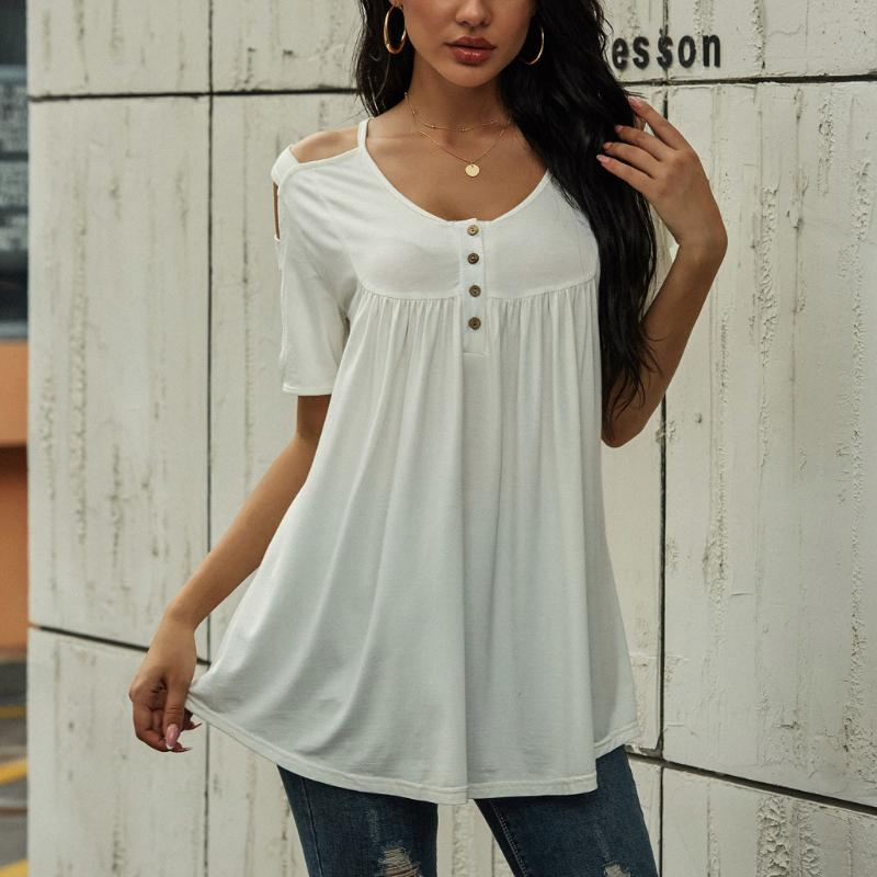 Fashion White Shirts Women 2020 Streetwear Cold Shoulder Button Blouses And Tops Casual Loose Ruffles V Neck Tunic Blusas Mujer
Fashion White Shirts Women 2020 Streetwear Cold Shoulder Button Blouses And Tops Casual Loose Ruffles V Neck Tunic Blusas Mujer
