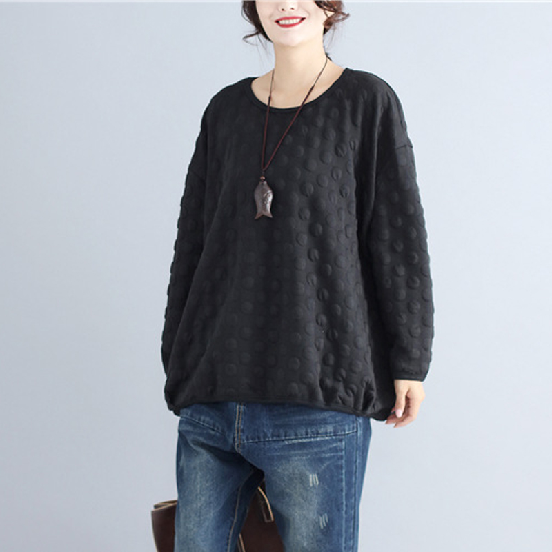 Johnature Women Black Pullover Sweatshirt Brief Top 2020 Autumn New O-Neck Long Sleeve Polka Dot Loose Women Clothes Hoodies
Johnature Women Black Pullover Sweatshirt Brief Top 2020 Autumn New O-Neck Long Sleeve Polka Dot Loose Women Clothes Hoodies
