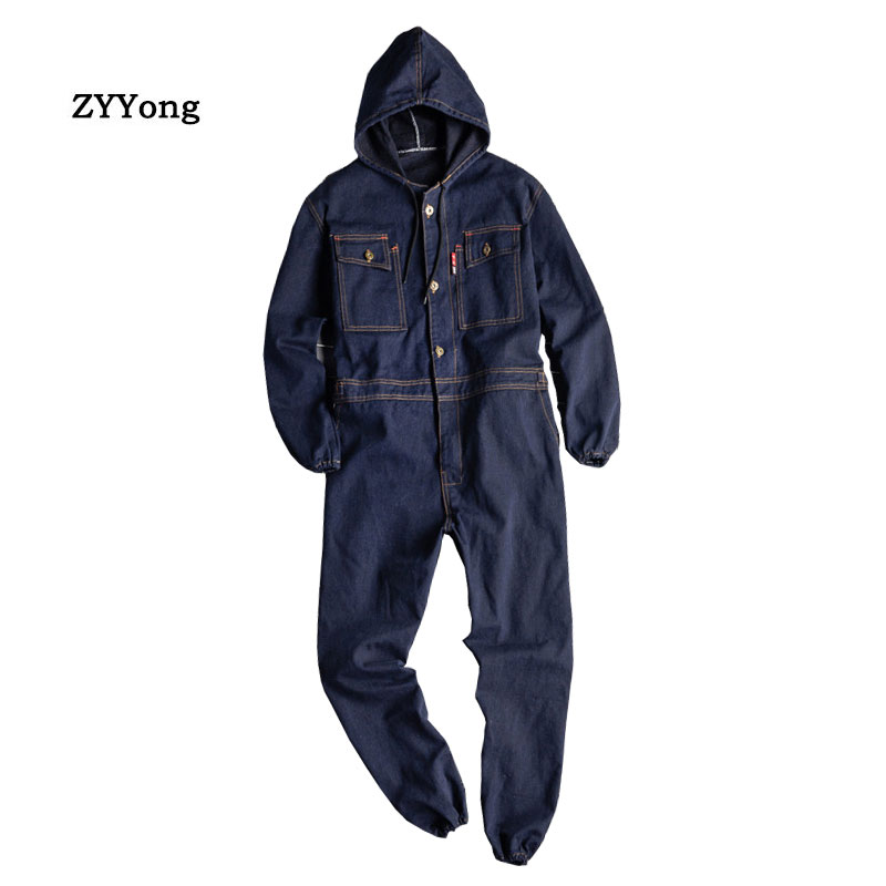 Men Overalls Bib Trousers Lapel Long Sleeve Hooded Beam Feet Rompers Jumpsuit Fashion Loose Large Size Casual Blue Cargo Pants
Men Overalls Bib Trousers Lapel Long Sleeve Hooded Beam Feet Rompers Jumpsuit Fashion Loose Large Size Casual Blue Cargo Pants