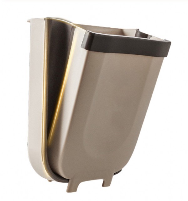 9L Folding Waste Bins Kitchen Garbage Bin Foldable Car Trash Can Wall Mounted Trashcan for Bathroom Toilet Waste Storage Bucket