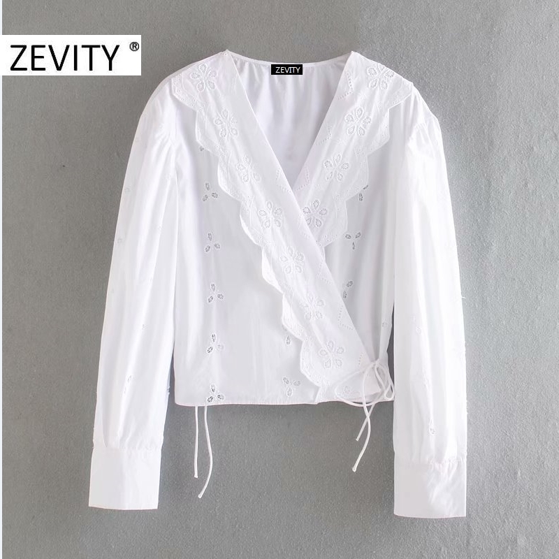 Zevity New women vintage cross v neck hollow out embroidery chic white blouse ladies lace up shirts roupas femininas tops LS6978, As pic ls6978o
Zevity New women vintage cross v neck hollow out embroidery chic white blouse ladies lace up shirts roupas femininas tops LS6978, As pic ls6978o