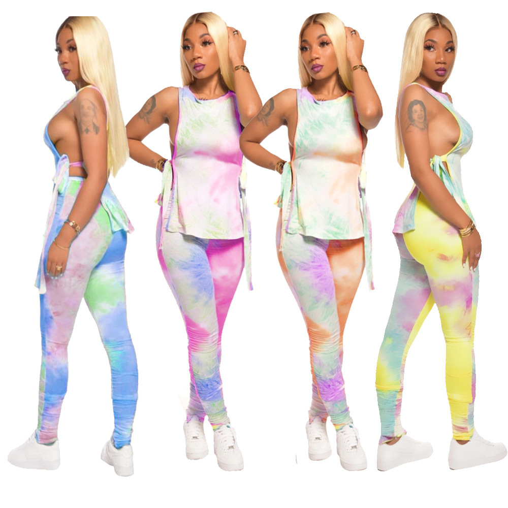 summer women tow pieces outfits printed sleeveless tie T-shirt + pleated zipper pencil pants set -XXL Cotton, 1#blue
summer women tow pieces outfits printed sleeveless tie T-shirt + pleated zipper pencil pants set -XXL Cotton, 1#blue