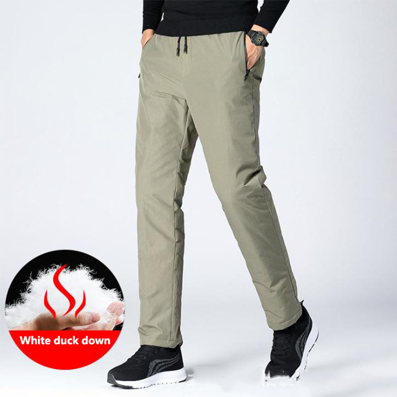 4XL Men Outdoor Winter White Duck Down Pants Thicken Loose Scratchproof Windproof Elastic Waist Trousers Skiing Camping Pants, Black
4XL Men Outdoor Winter White Duck Down Pants Thicken Loose Scratchproof Windproof Elastic Waist Trousers Skiing Camping Pants, Black