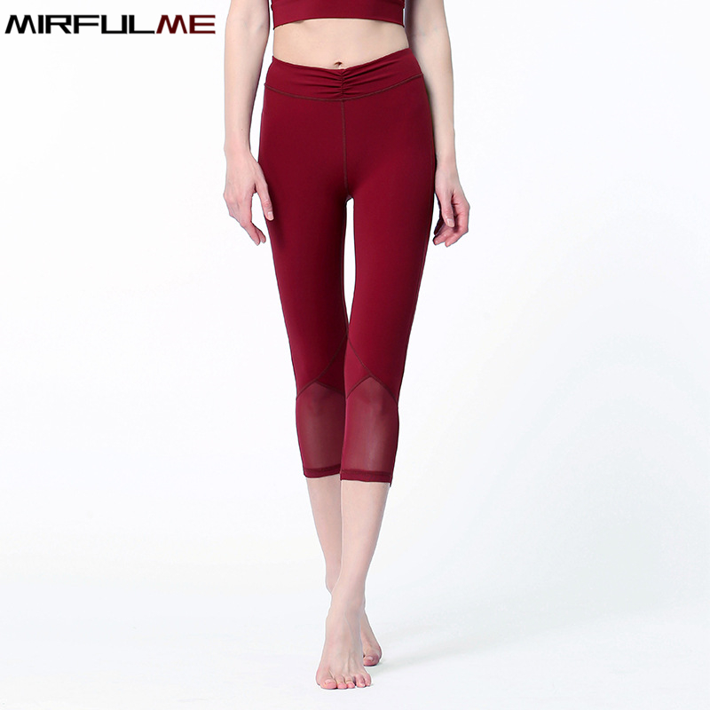 Women Sports Leggings Elastic High Waist Mesh Yoga Pants 3/4 Running Capris Crop Gym Workout Leggings Fitness Fold Tights Female, Sbz010 green
Women Sports Leggings Elastic High Waist Mesh Yoga Pants 3/4 Running Capris Crop Gym Workout Leggings Fitness Fold Tights Female, Sbz010 green