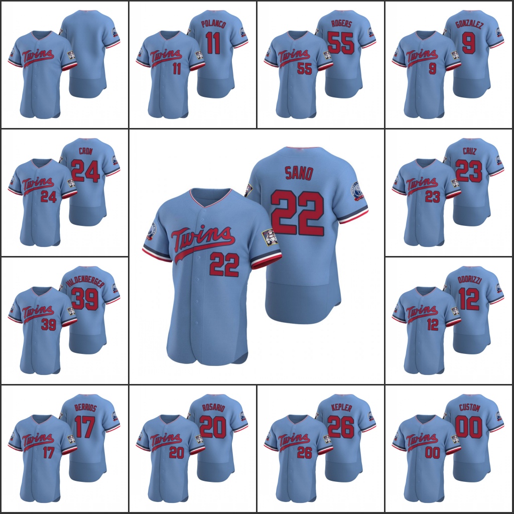 Minnesota Twins #22 Miguel Sano 24 C.J. Cron 11 Jorge Polanco Men Women Youth Custom Light Blue Authentic 2020 Alternate Jersey
Minnesota Twins #22 Miguel Sano 24 C.J. Cron 11 Jorge Polanco Men Women Youth Custom Light Blue Authentic 2020 Alternate Jersey