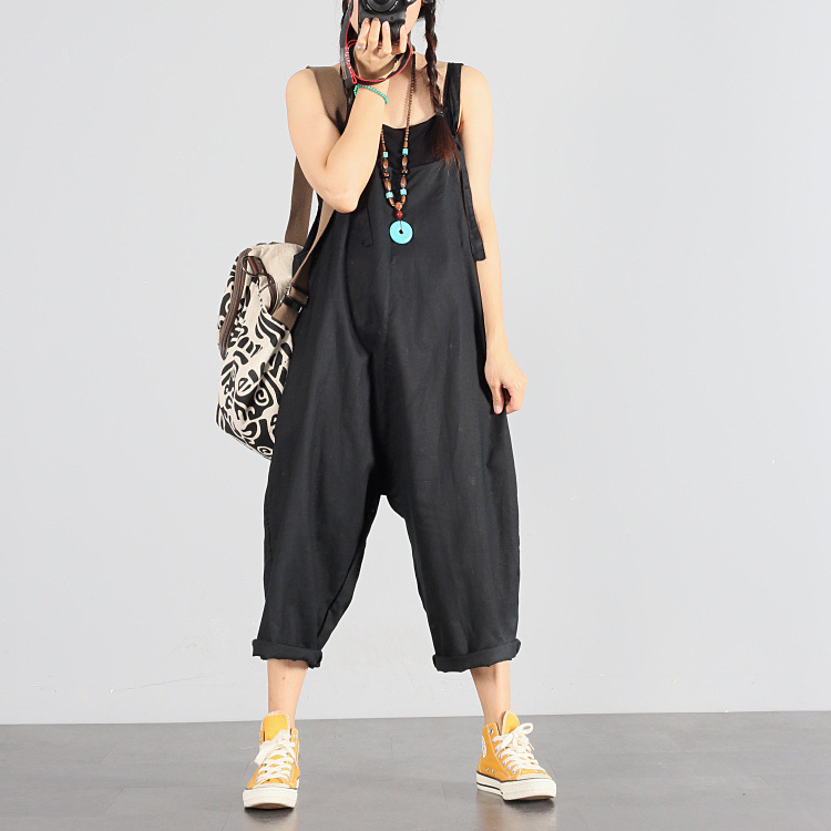 Harem JUMPSUIT Linen One Piece Romper Women Dungarees Female Drop Crotch Pants Hip Hop Loose Overalls Plus Size Black Summer
Harem JUMPSUIT Linen One Piece Romper Women Dungarees Female Drop Crotch Pants Hip Hop Loose Overalls Plus Size Black Summer