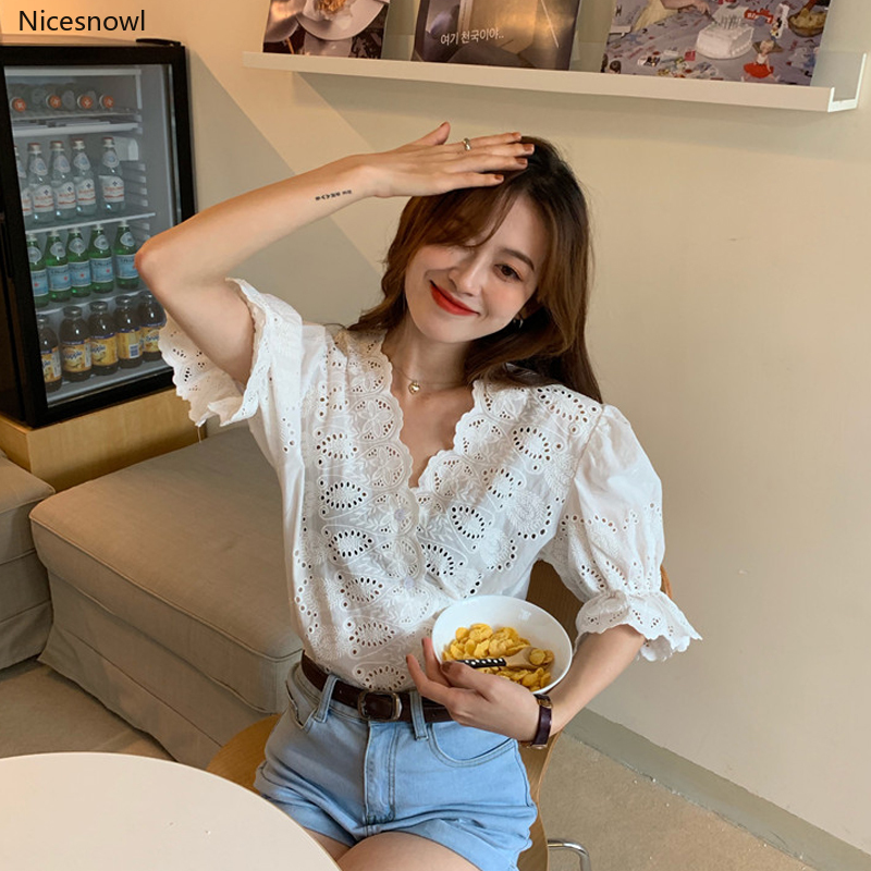Women's Clothing Summer Korean Style Hollow Out White Shirts V-neck Blouses Fashion Brand Ladies Tops New Blusas Mujer De Moda, Brown
Women's Clothing Summer Korean Style Hollow Out White Shirts V-neck Blouses Fashion Brand Ladies Tops New Blusas Mujer De Moda, Brown