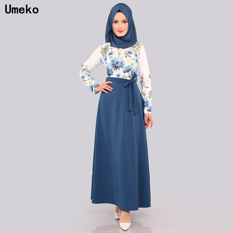 Umeko 2020 New Women' Fashion Muslim Abaya Dress Flower Print High Waist Bow Dubai Casual Kimono Dubai Long Sleeve Female Robe, Blue
Umeko 2020 New Women' Fashion Muslim Abaya Dress Flower Print High Waist Bow Dubai Casual Kimono Dubai Long Sleeve Female Robe, Blue