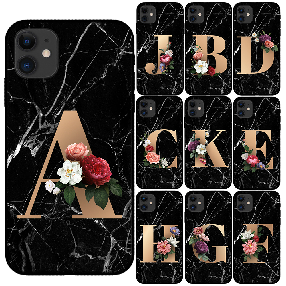 Custom Letter Customized Initial Marble Flowers Black Silicone Phone Case Cover For iPhone 11 Pro Max X XS Max XR 6 6S 7 8 Plus
Custom Letter Customized Initial Marble Flowers Black Silicone Phone Case Cover For iPhone 11 Pro Max X XS Max XR 6 6S 7 8 Plus