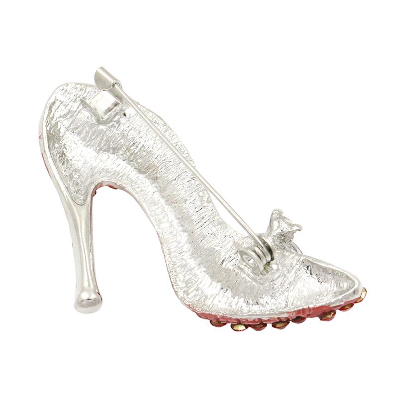 Multi-Colors Crystal Rhinestones High Heel Shoes Brooch Pins for Women