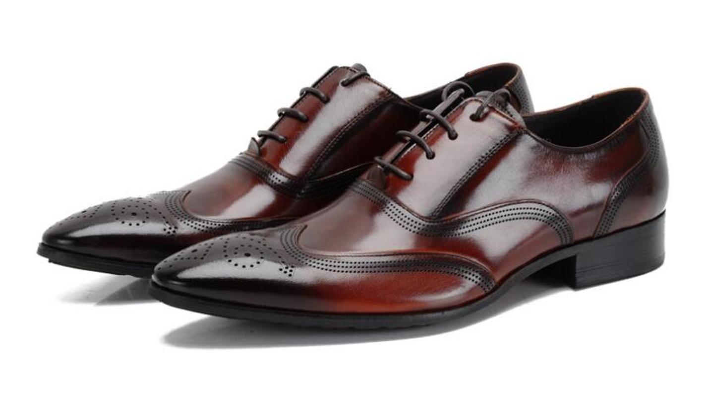 New high-top classics pointed toe wedding men's shoes lace up formal brogue shoes business, Black
New high-top classics pointed toe wedding men's shoes lace up formal brogue shoes business, Black