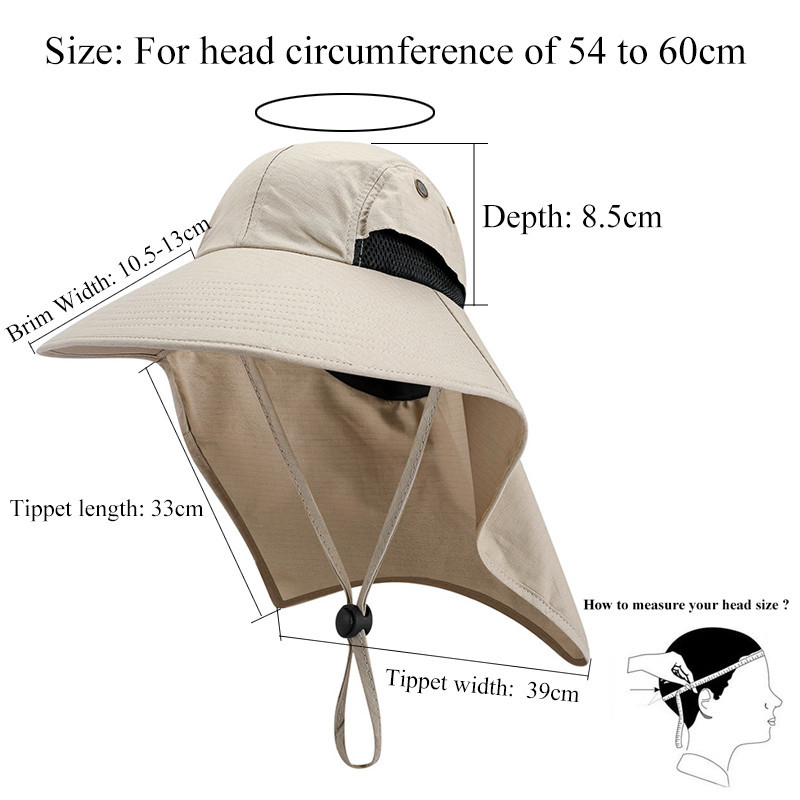 CAMOLAD Mens Bucket Hats With Neck Flap Summer Sun Hat For Women Long Wide Brim Fishing Caps Outdoor UV Protection Hiking Hat Y200619