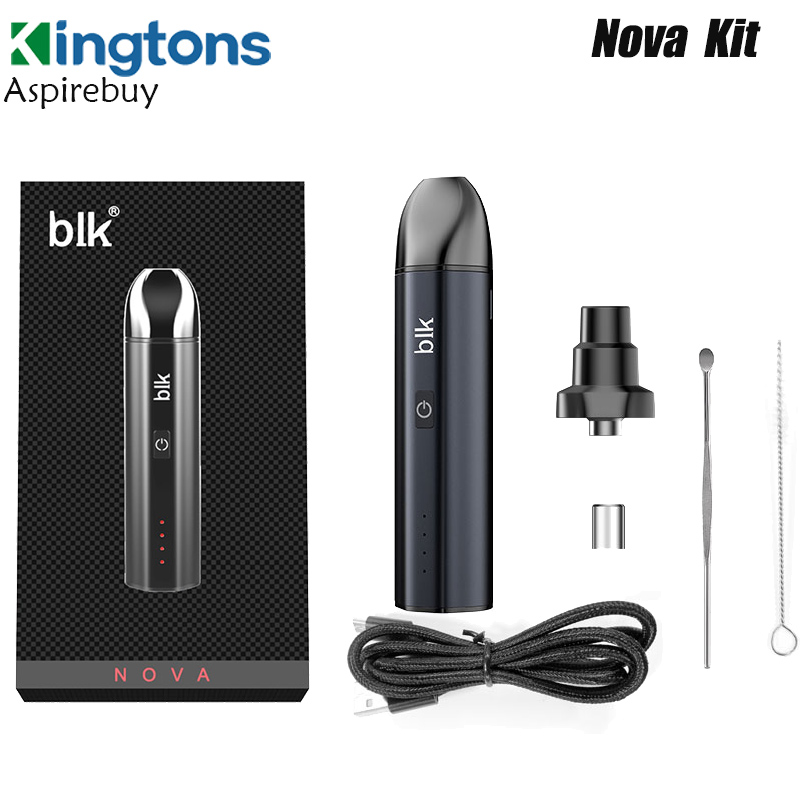 

Kingtons Nova Kit BLK-B064 Dry Herb Vaporizer Kit with 1600mAh Build-in Battery & Ceramic Heating Chamber Temperature Control Vape Herbal, Black