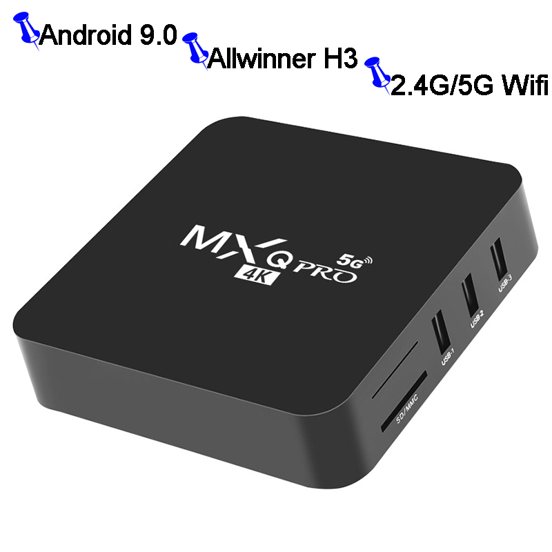 

Android TV Box 1GB 8GB MXQ Pro Allwinner H3 Android N Beta build Quad Core 100M Lan 2.4G 5G Dual Band WiFi 4K VP9 HDR10