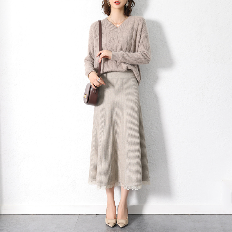 Autumn Winter Lace Knitted Long Skirt Women Solid High Waist Pleated Maxi Skirts Female 2020 New Fashion Elegant Ladies Bottoms, Black
Autumn Winter Lace Knitted Long Skirt Women Solid High Waist Pleated Maxi Skirts Female 2020 New Fashion Elegant Ladies Bottoms, Black