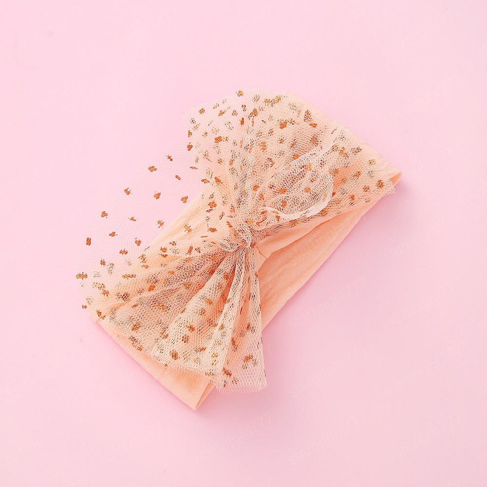 Baby Girls Bow Hair Band Europe Style Kids Big Bow Gauze Princess Hairbands Fashion Elastic Hair Bow Girl Hair Ornaments