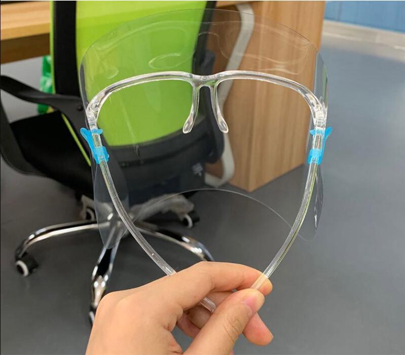 US STOCK PET Face Shield With Glass Holder Safety Oil-Splash Proof Anti-UV Protective Face Cover Transparent Facial Glass Mask
