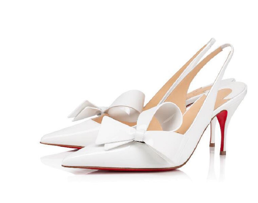 Summer dresses white patent leather pointed-toe style bow Red bottom high heels gorgeous women shoes Pointed Toes Pumps Dress shoes, Black 
Summer dresses white patent leather pointed-toe style bow Red bottom high heels gorgeous women shoes Pointed Toes Pumps Dress shoes, Black