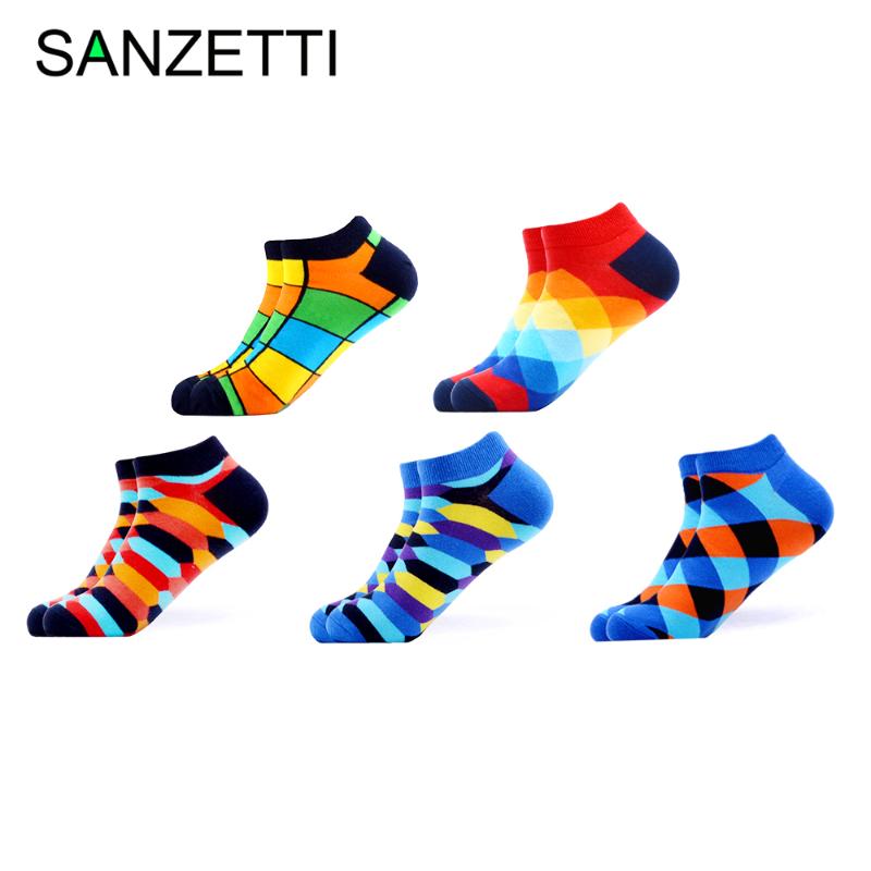 SANZETTI 5 Pairs/Lot Men's Breathable Combed Cotton Socks Casual Summer Happy Geometric Ankle Socks Harajuku Tend Dress, B06516
SANZETTI 5 Pairs/Lot Men's Breathable Combed Cotton Socks Casual Summer Happy Geometric Ankle Socks Harajuku Tend Dress, B06516