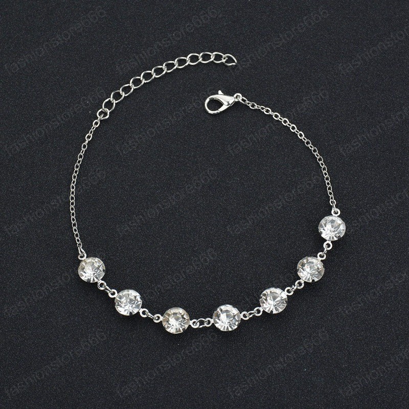Fashion Rhinestone Anklets For Women Summer Beach Barefoot Jewelry Bohimia Crystal Ankle Bracelet Female Ankle