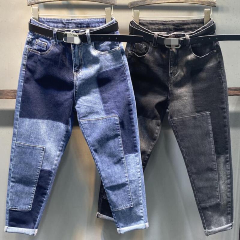 2020 spring autumn new fashion contrast color stitching jeans women high waist loose feet harem pants plus size 26-31, Black
2020 spring autumn new fashion contrast color stitching jeans women high waist loose feet harem pants plus size 26-31, Black