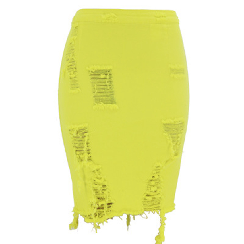 skirt Spot 2021 European-style spring and summer fashion casual net red burst models hole bag hip denim skirt support mixed batch