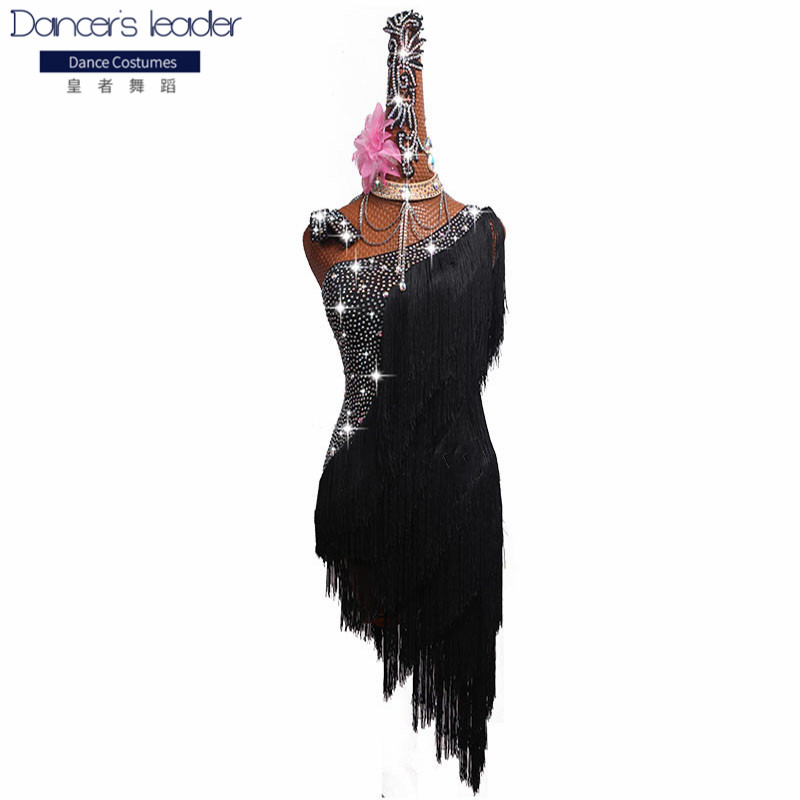 Latin dance competition costumes costumes fringed skirts adult female custom children children diagonal shoulder dance skirt, Black
Latin dance competition costumes costumes fringed skirts adult female custom children children diagonal shoulder dance skirt, Black