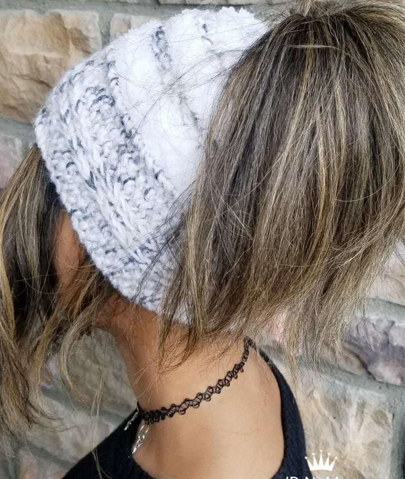 1PCS Silky straight salt and pepper brown to grey human hair ponytail for european brazilian natural highlights grey ponytail puff bun120g