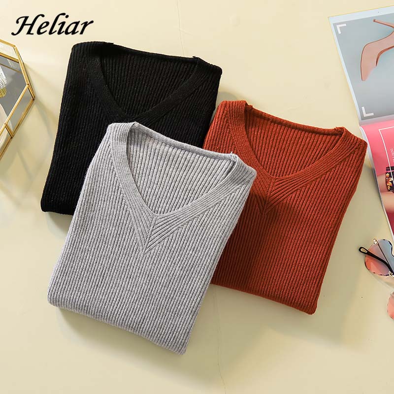 Heliar Female V-Neck Solid Plain Fall Sweater Women Casual Knitting Sweater Women Casual Thin Pullovers 2020 Autumn, Black
Heliar Female V-Neck Solid Plain Fall Sweater Women Casual Knitting Sweater Women Casual Thin Pullovers 2020 Autumn, Black