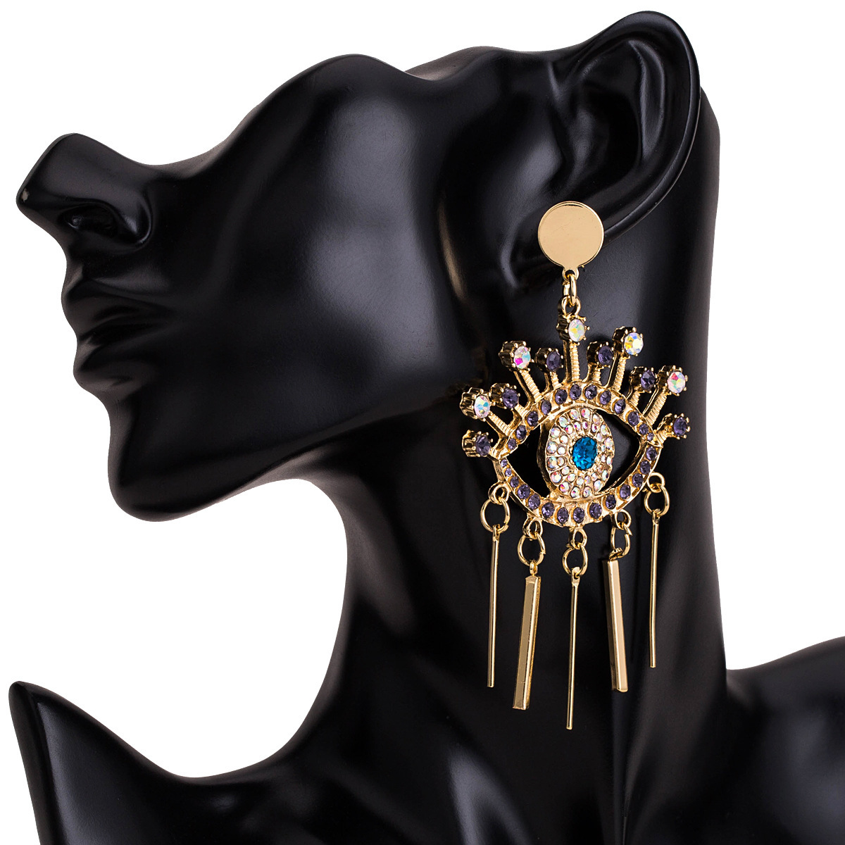 Alloy tassel earrings multi-layer diamond-studded women's fashion exaggeration 
Alloy tassel earrings multi-layer diamond-studded women's fashion exaggeration