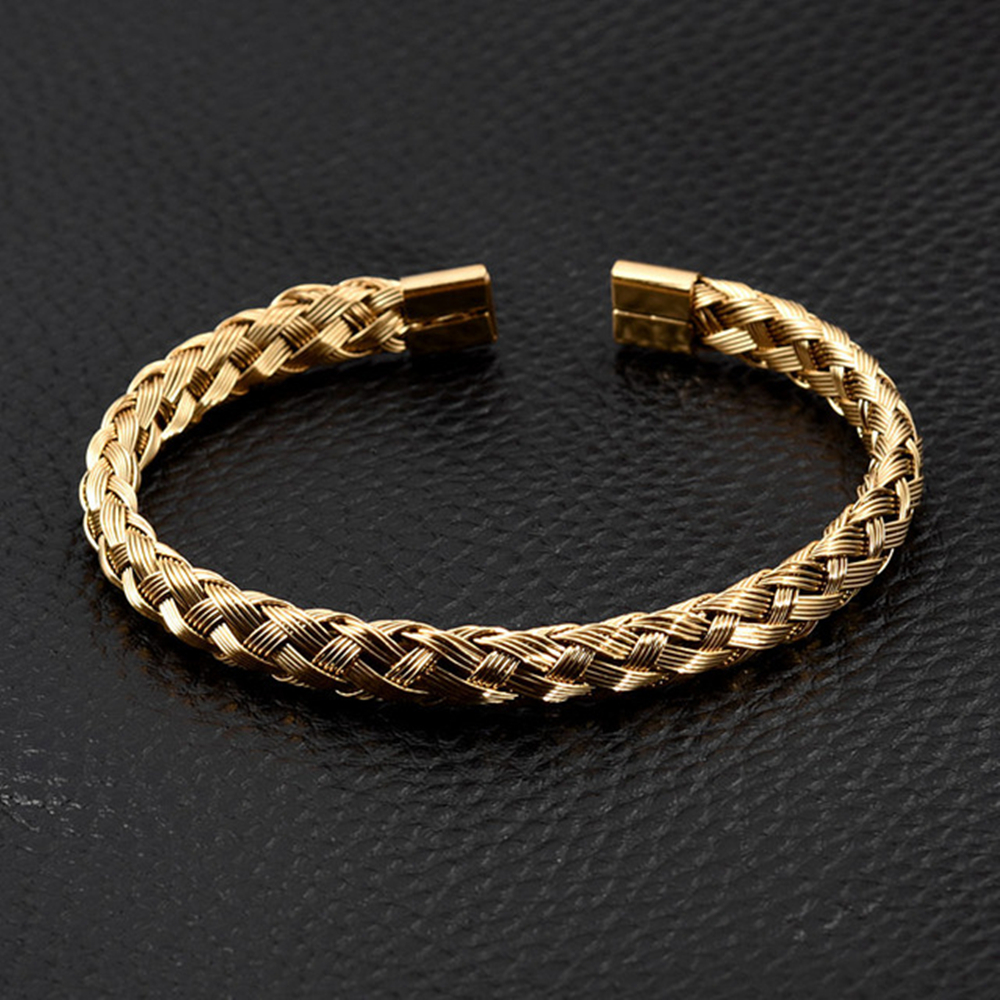 3pcs/Set cross Men Bracelet Handmade Stainless Steel Hemp Rope Buckle Open Bangles Pulseira Bileklik Luxury Jewelry