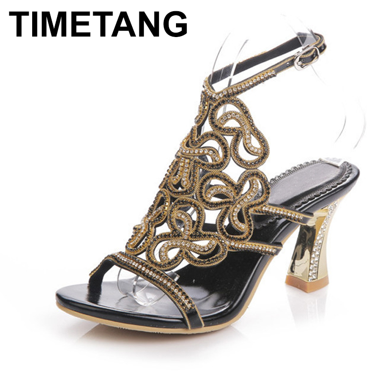 TIMETANG 2020 Summer New Diamond Women's Sandals Chunky High Heels Shoes Women's Crystal High Heels Fashion Big Size Gold Silver, Black
TIMETANG 2020 Summer New Diamond Women's Sandals Chunky High Heels Shoes Women's Crystal High Heels Fashion Big Size Gold Silver, Black