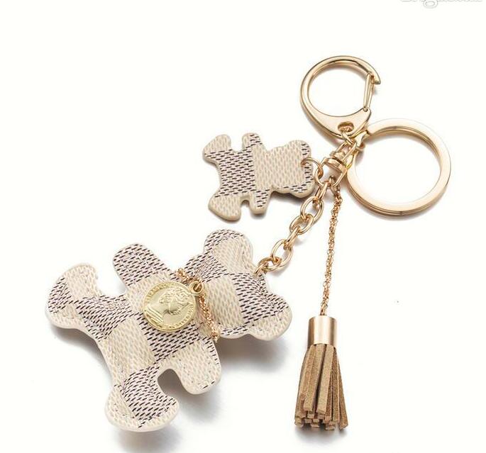 PU leather presbyopia Bag Parts car keychain classic lattice bear and dog shape charm, Black
PU leather presbyopia Bag Parts car keychain classic lattice bear and dog shape charm, Black