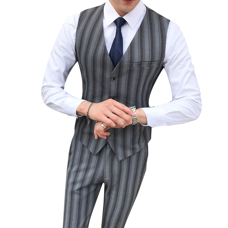 Gray striped men's suit vest with trousers,5XL business wedding party formal men trousers vest set fashion casual Waistcoat pant, Black
Gray striped men's suit vest with trousers,5XL business wedding party formal men trousers vest set fashion casual Waistcoat pant, Black