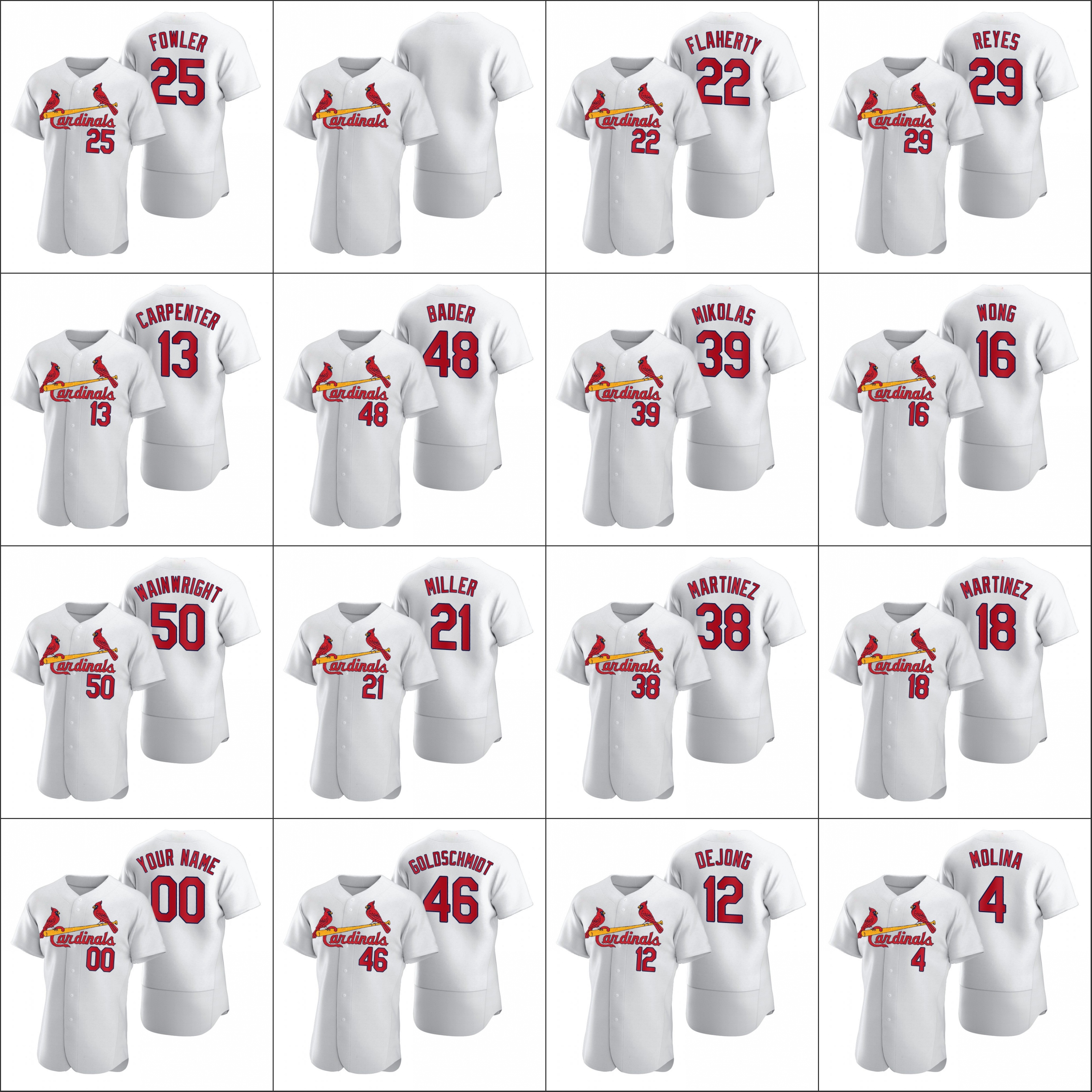St. Louis Cardinals #4 Yadier Molina 46 Paul Goldschmidt 50 Adam Wainwright Men Women Youth Custom White 2020 Authentic Jersey, 13
St. Louis Cardinals #4 Yadier Molina 46 Paul Goldschmidt 50 Adam Wainwright Men Women Youth Custom White 2020 Authentic Jersey, 13