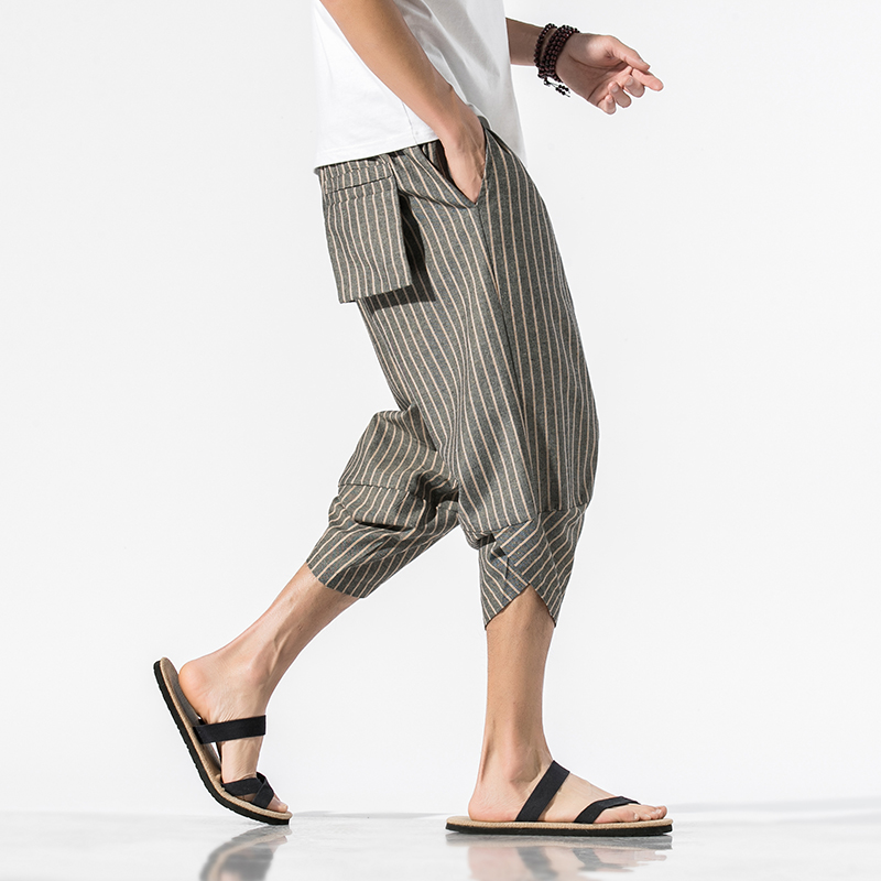 Men Casual Chinese Style Pants Striped Loose Cotton Linen Trousers 2020 Summer Korean Elastic Waist Harem Pants Men Streetwear, Khaki
Men Casual Chinese Style Pants Striped Loose Cotton Linen Trousers 2020 Summer Korean Elastic Waist Harem Pants Men Streetwear, Khaki