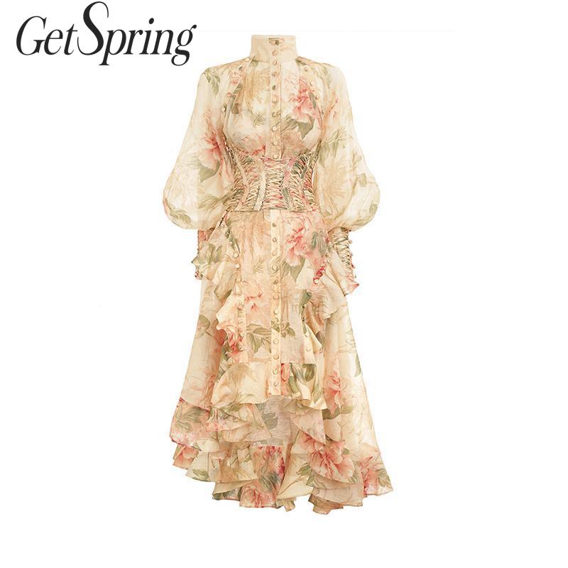 GetSpring Women Dress Flower Printed Party Dresses Puff Sleeve Ruffle Vintage Dress Bandage High Waist Irregular Long Dresses, Black
GetSpring Women Dress Flower Printed Party Dresses Puff Sleeve Ruffle Vintage Dress Bandage High Waist Irregular Long Dresses, Black