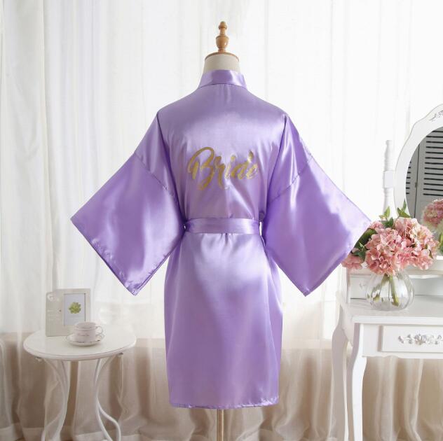 Wedding Bathe Robe Bridesmaid Bride Mother Dressing Gown Womens plain Silk Satin Robes Bridal Wedding Bridesmaid Bride Gown bath robe