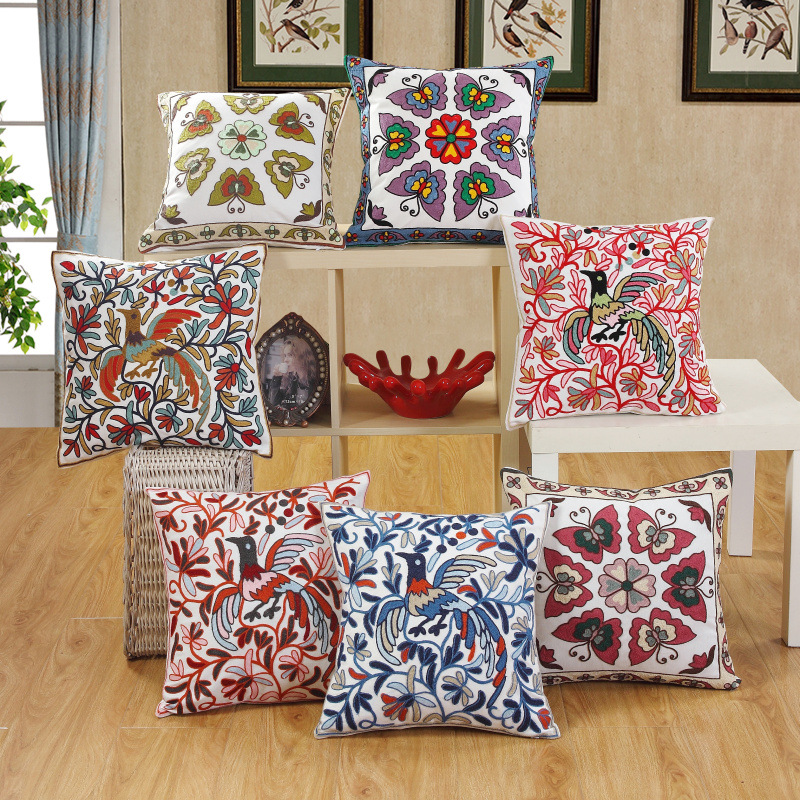 Cotton Embroidery Bird Butterfly Pattern Pillowcase 45*45cm Cushion Cover Cojines Decorativos Para Sofa Home Decorative pillows, 04
Cotton Embroidery Bird Butterfly Pattern Pillowcase 45*45cm Cushion Cover Cojines Decorativos Para Sofa Home Decorative pillows, 04