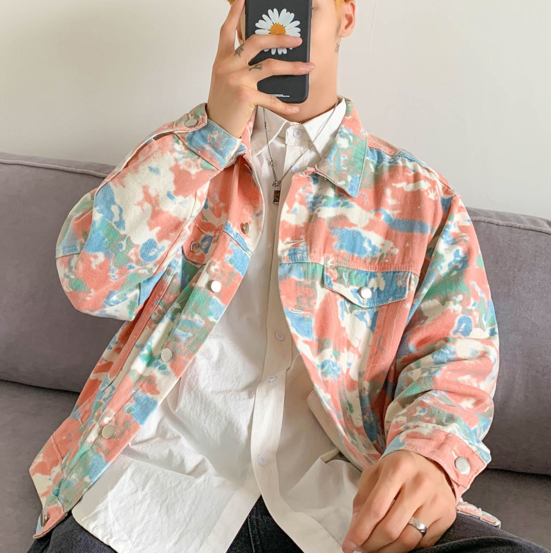 2020 Spring And Autumn New Youth Fashion Loose Lapel Tie-dye Single-breasted Denim Jacket Fashion Casual Top Coat -2XL, Red
2020 Spring And Autumn New Youth Fashion Loose Lapel Tie-dye Single-breasted Denim Jacket Fashion Casual Top Coat -2XL, Red