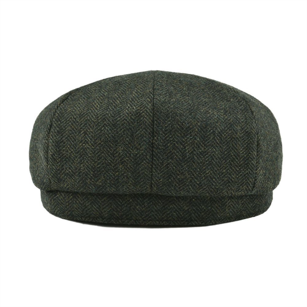 BOTVELA Wool Tweed Newsboy Cap Herringbone Men Women Classic Retro Hat with Soft Lining Driver Cap Black Brown Green 005 T200104