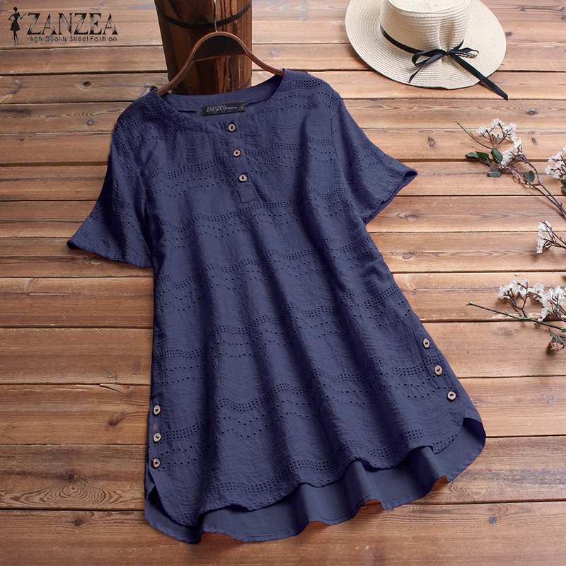 Women' Embroidery Blouse Lace Top 2020 ZANZEA Bohemian Button Short Sleeve Shirts Female Irregular Blusas Woman Oversized Tunic, Pink
Women' Embroidery Blouse Lace Top 2020 ZANZEA Bohemian Button Short Sleeve Shirts Female Irregular Blusas Woman Oversized Tunic, Pink
