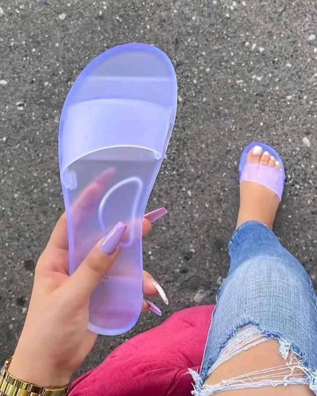 Summer Women Slippers PVC Jelly Shoes Transparent Solid Slip on Light 2020 Beach Outdoor Slides Fashion Sandals Ladies Female1