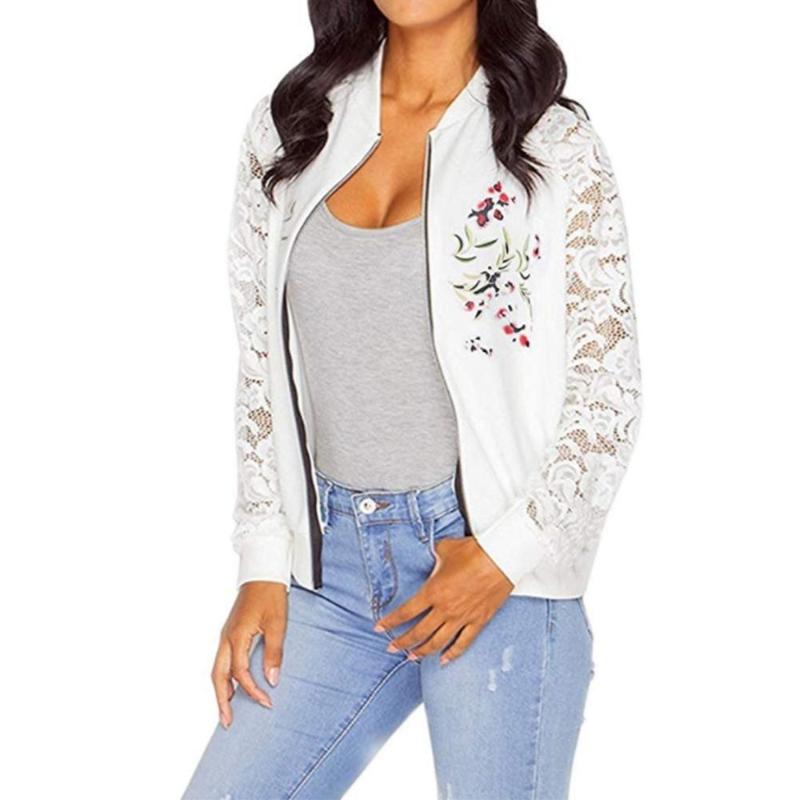 Women' Flower Embroidered Printed Perspective Jackets Causal Zipper Sweatshirt Sport Running Coat For Outwear Withe Coats 2020, White
Women' Flower Embroidered Printed Perspective Jackets Causal Zipper Sweatshirt Sport Running Coat For Outwear Withe Coats 2020, White