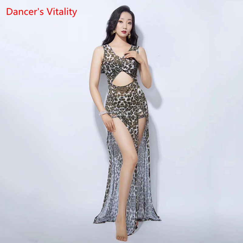 Belly Dance Practice Clothes Summer New Female Sexy Leopard Yarn Double Split One-Piece Dress Performance Clothing, Leopard green
Belly Dance Practice Clothes Summer New Female Sexy Leopard Yarn Double Split One-Piece Dress Performance Clothing, Leopard green