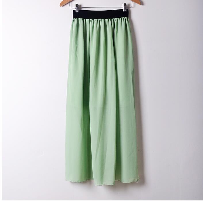 Casual Women Double Layer Chiffon Pleated Elastic Waist Skirt Free shipping and Drop shipping XJ017 explosion models