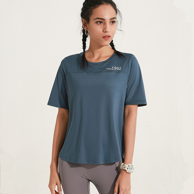 Summer New Yoga Short-Sleeve T Shirts Women Sports Quick-Drying Breathable Loose T Shirt Stretch Slim Letter Running Fitness Top, Black
Summer New Yoga Short-Sleeve T Shirts Women Sports Quick-Drying Breathable Loose T Shirt Stretch Slim Letter Running Fitness Top, Black